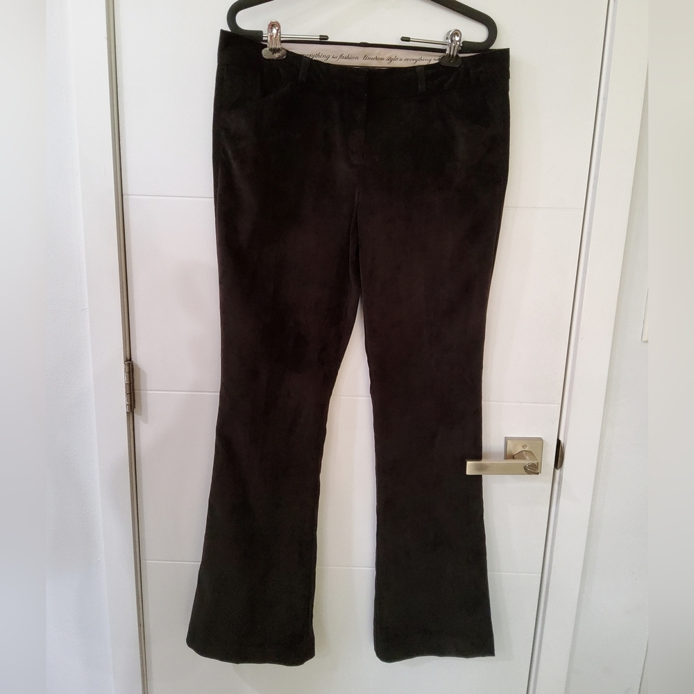 Norma Kamali Corduroy Black Flared Pants Size 10